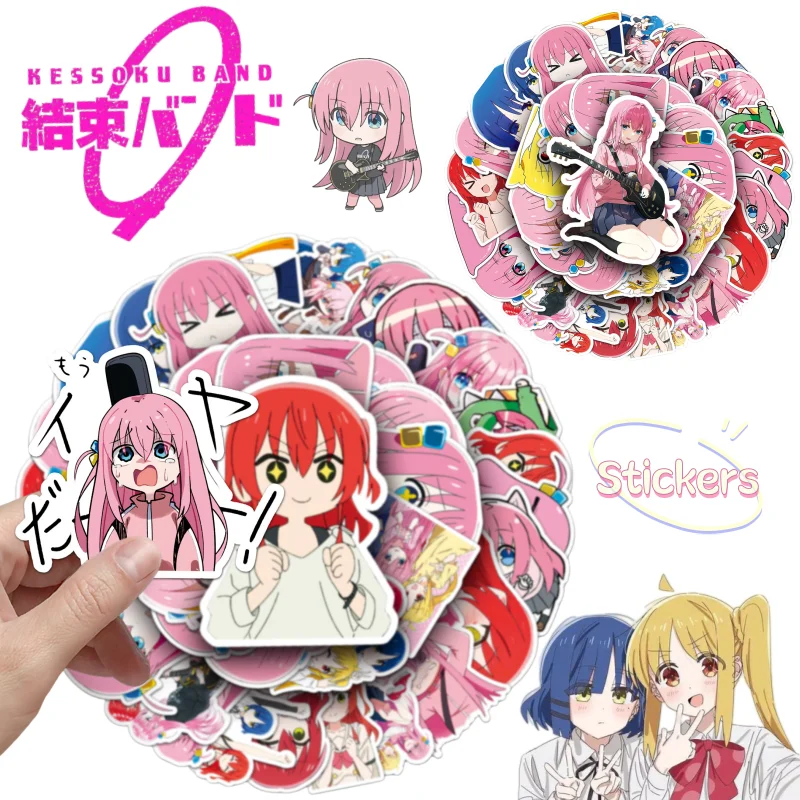 

50pcs Lonely Rock Graffiti Stickers Gotou Hitori and Ijichi Nijika cartoon Portable Student Laptop Water cup Suitcase Stickers