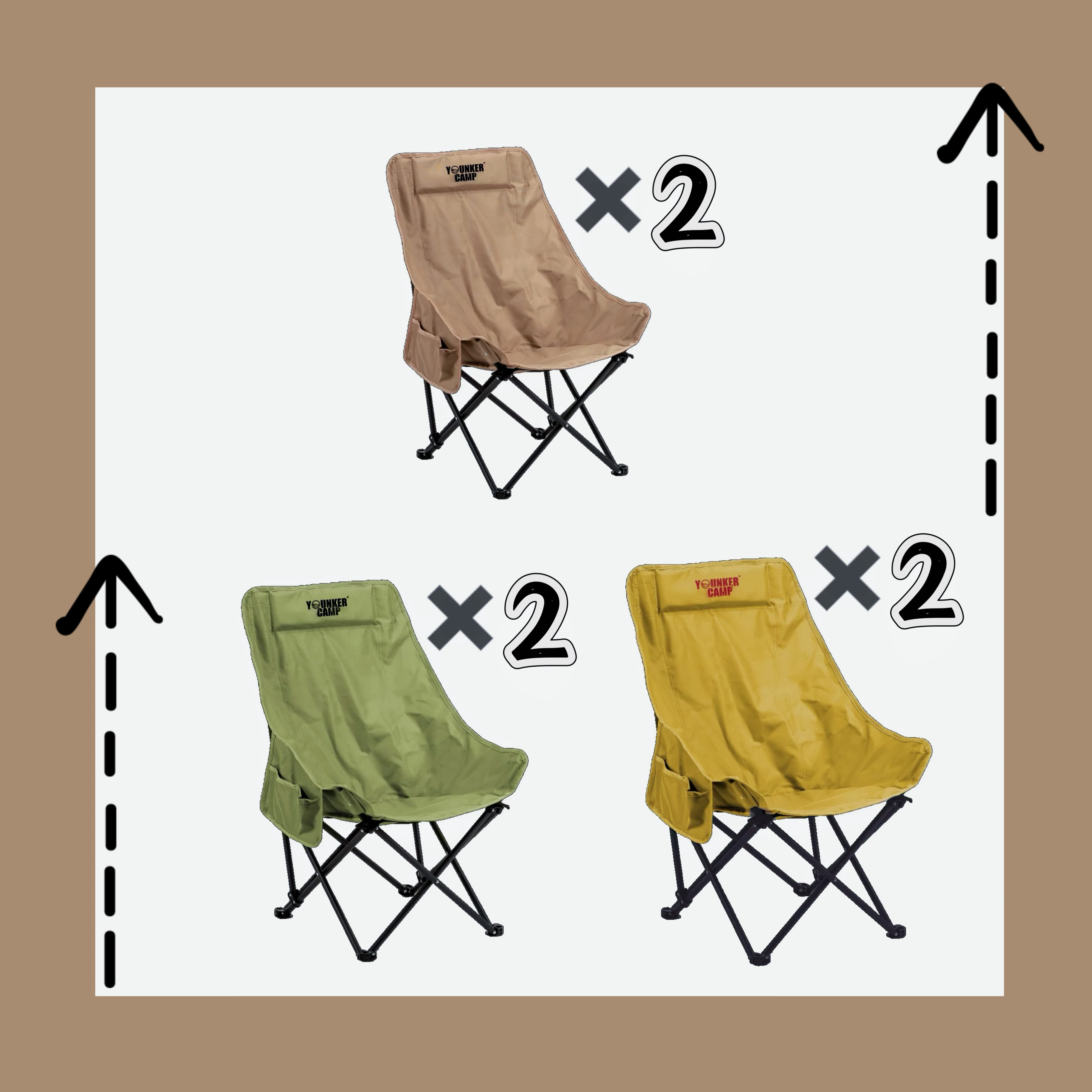 

2PC Outdoor Camping Chair Folding Material Saving Space High Back Design Comfortable Ergonomic Fit Lightweight Durable