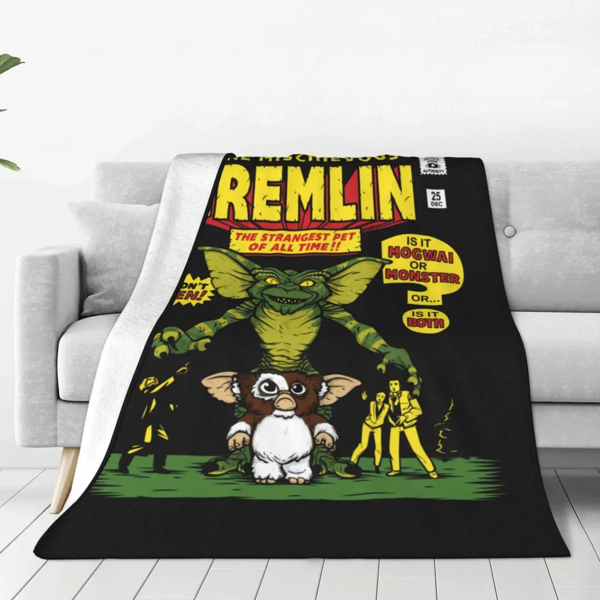 The Mischievous Gremlin Fleece Throw Blanket Gremlins Gizmo Christmas Blanket for Bed Outdoor Lightweight Thin Bedding Throws