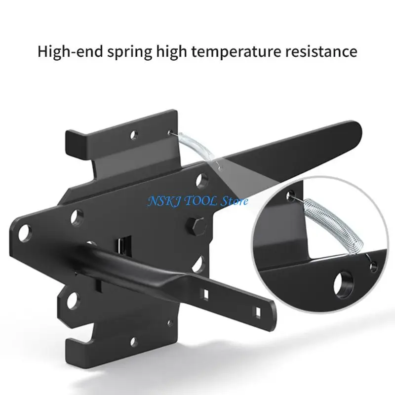 L8RC Auto Locking Gate Latches Heavy Duty Latches Iron Security Lock Outdoor Fence Gate Lock Automatic Closing Door Hardware