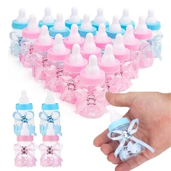 12/24/36pcs Feeding Bottle Shaped Candy Box Pink Blue Clear Plastic Bottle Boys Girls Birthday Party Baby Shower Wedding Decor