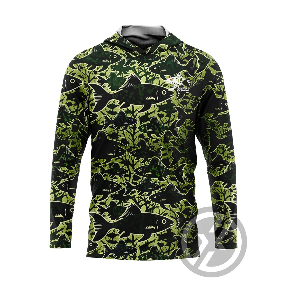 

2025 New Huk Mens Sea Fishing Long Sleeve Fishing Clothes Dry Breathable Fishing Shirt UV Clothing Hooded Coat Sunscreen