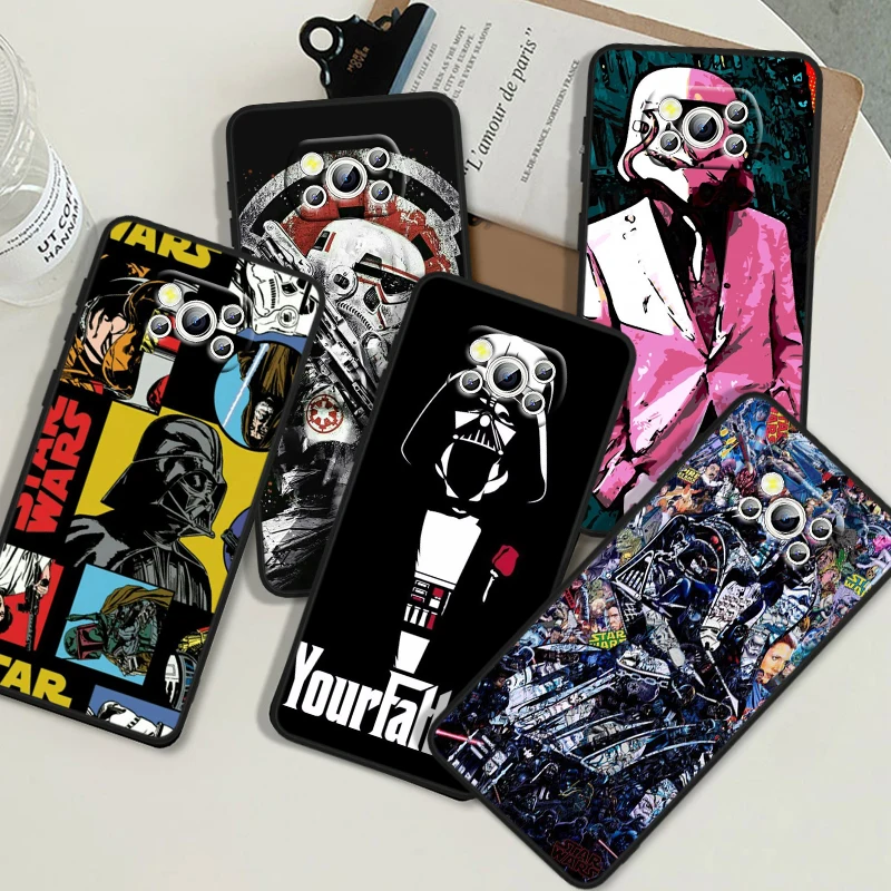 S-tar W-ars Jedi Knight For POCO X6 M6 C55 C50 C40 C3 F5 F4 F3 M6 M5 M4 4G 5G GT Pro Silicone Black Phone Case