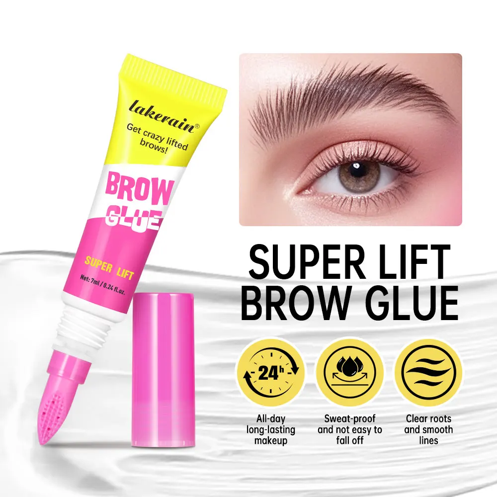 Colla per sopracciglia Super Lift Gel per laminazione per sopracciglia Crazy Lift con tenuta forte e pettine per styling incorporato e gel per sopracciglia trasparente