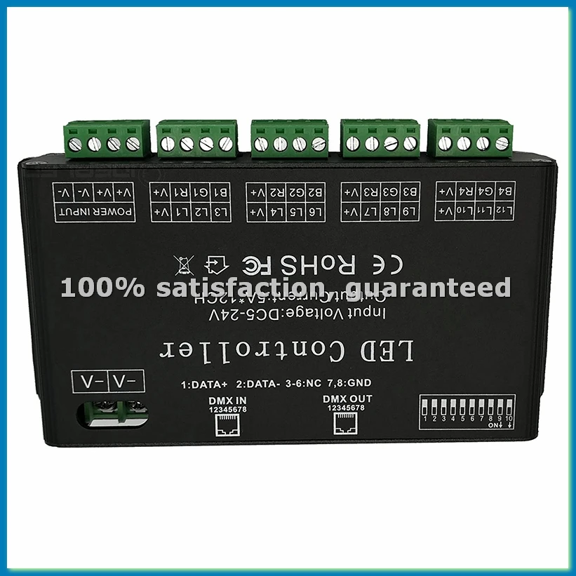 12 Channel Decoder RGB LED Controller 60A PWM DMX512 Dimmer Driver for RGB LED Strip and LED Module Light DC12V-24V-VVNB