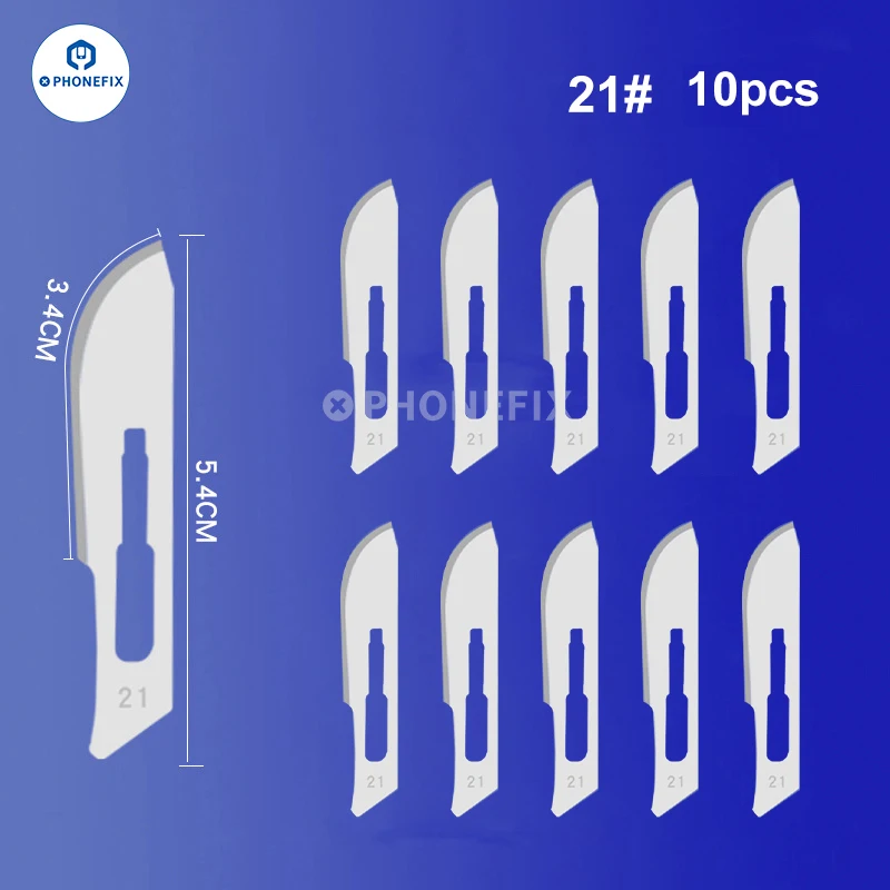 10 stücke Kohlenstoffs tahl schnitzen Skalpell messer 10 #21 #23 #24 #25 # chirurgische Klingen DIY schneiden Motherboard BGA Reparatur chirurgisches Messer – Detail 12