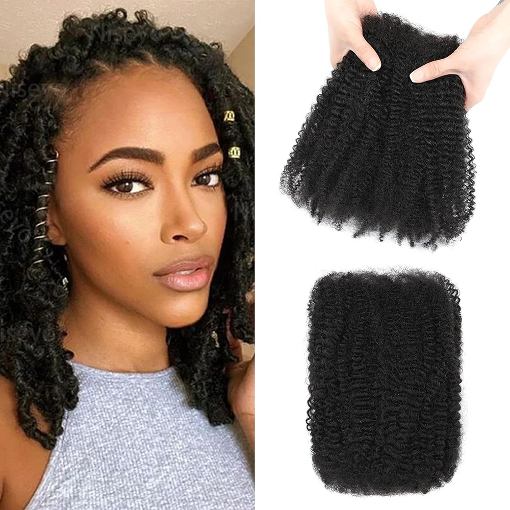 

Afro Kinky Curly Bulk Human Hair For Braiding Dreadlocks Loc Repair Twists Dreadlock Extensions 1Packs 50/30g