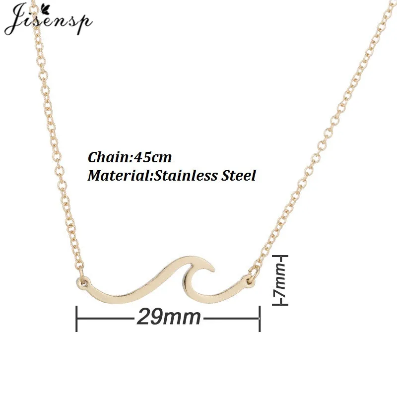 Simple Snow Mountain Pendant Necklace Bohemian Wave Charm Necklaces for Women Men Beach Surfer Stainless Steel Jewelry Collier