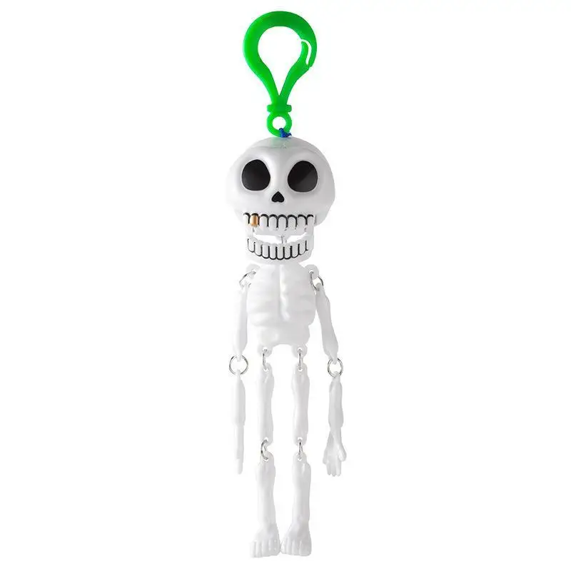 Skelett-Schlüsselanhänger mit Zugschnur, lustiger Neuartiger Plastik-Taschenanhänger, langlebiger Rucksack-Anhänger für Halloween-Party-Geschenke – Detail 4