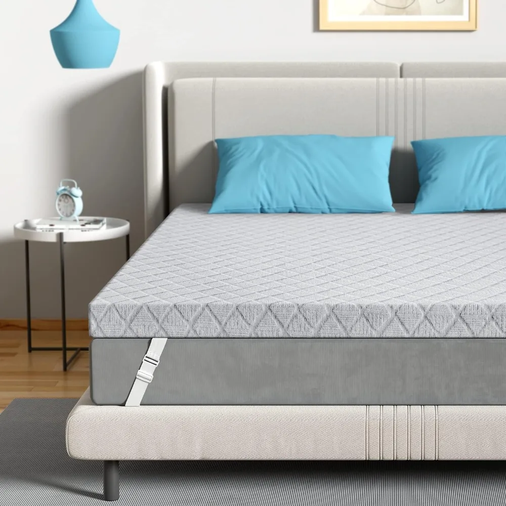 

Firm Mattress Topper King Size- Firm to Extra Firm Memory Foam Bed Topper - Relieve Back Pain - High Density