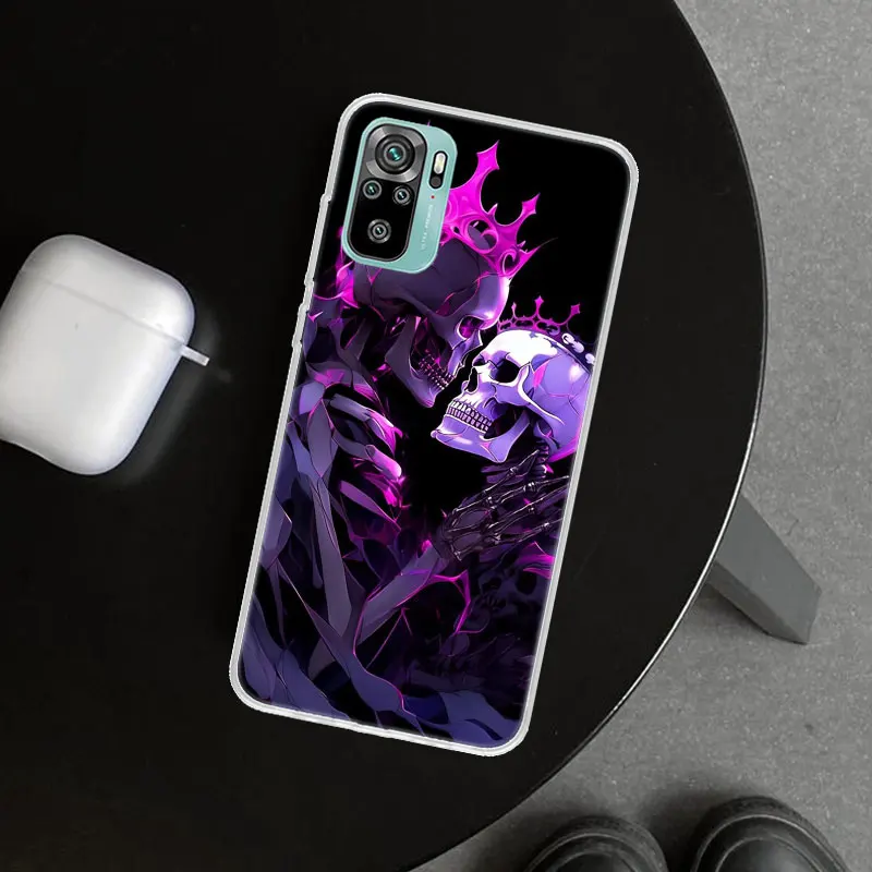 Anatomy Skeleton Heart Lovey Kiss Phone Case Cover for Xiaomi Redmi Note 13 14 12S 12 11 Pro Plus 11S 11T 11E 10 10S Soft Print  image 2