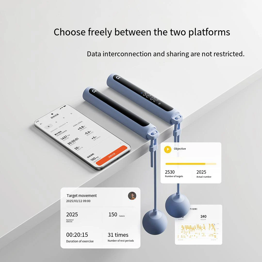 Xiaomi Mijia Smart Skipping Jump Rope 2 عداد رقمي قابل للتعديل حساب السعرات الحرارية الرياضة اللياقة البدنية ممارسة فقدان الوزن