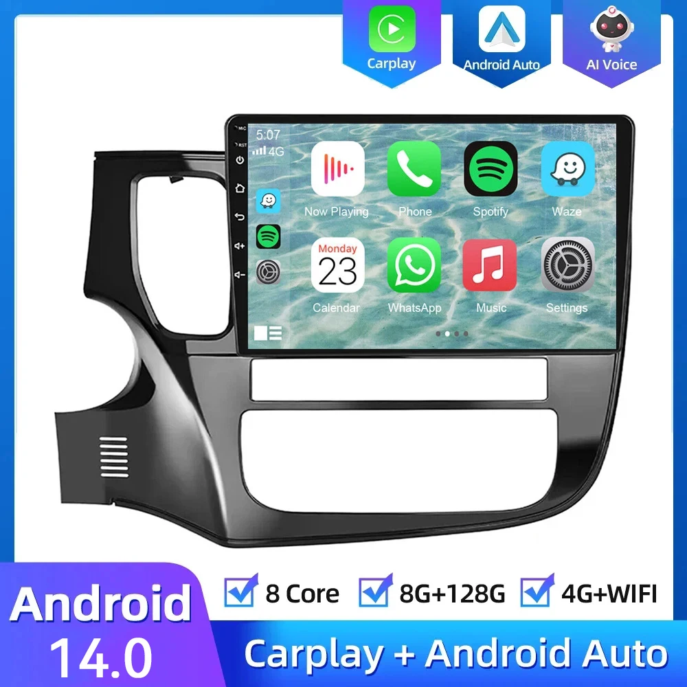 

8G+128G Android 14.0 Multimedia Video Player Navigation GPS For Mitsubishi Outlander 3 GF0W GG0W 2012 2013 2014 -2018 Car Radio