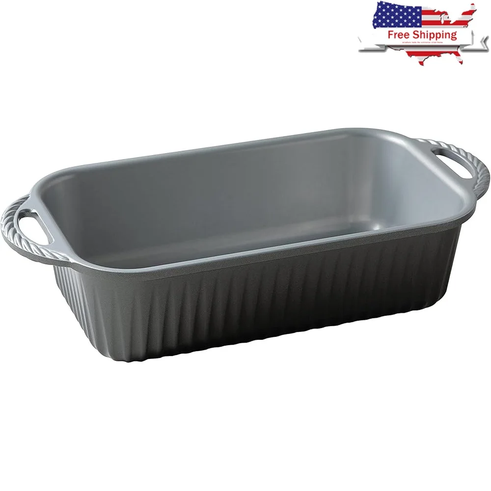 

Ultimate Nonstick Bread Pan One Pound Loaf Recipes Cast Aluminum Oven Safe Easy Release 6 Cup Capacity Made in USA