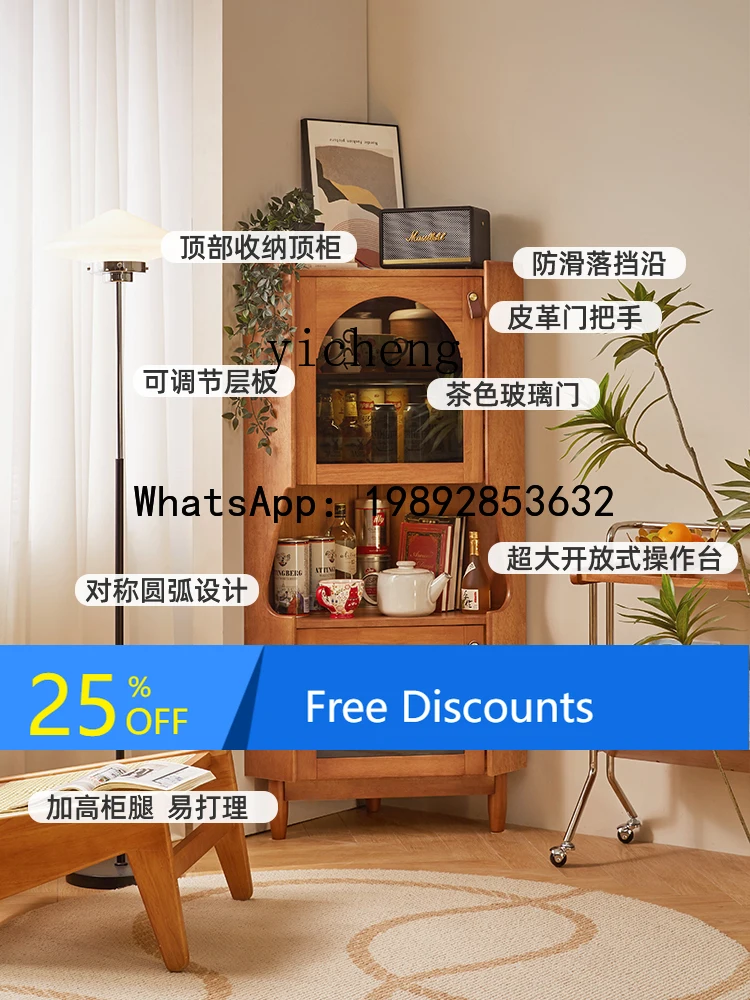 AA solid wood  rack corner locker corner storage wall kitchen storage cabinet