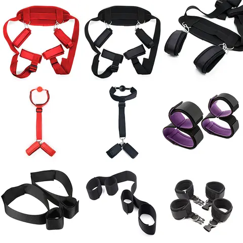 PU Leather Rear Handcuffs and Collar Bondage Restraint Set for BDSM Training Punishment Role Play Kinky Adult Sex Toys Couples