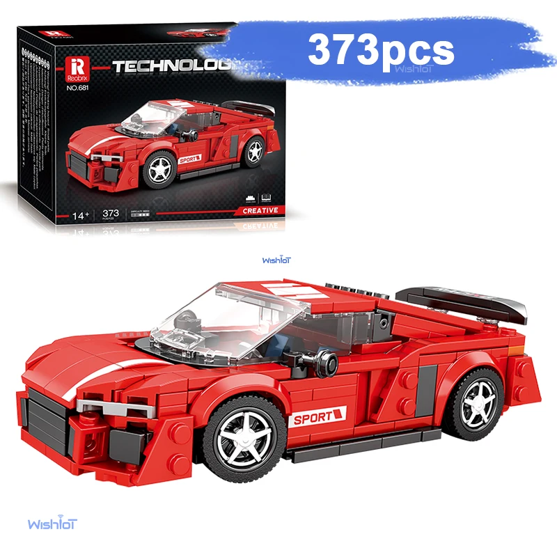 Reobrix 681 Sports Car Building Block Set, Classic Race Car Building Kit,Birthday Gift for Kids, Boys, Christmas, Halloween Gift