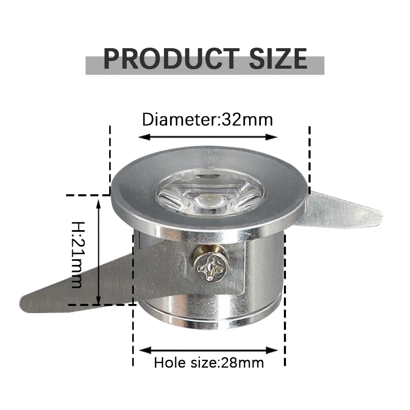 4/10PCS 1W 3W Mini LED Spotlight 220V Dimmable 28mm Cutout Recessed Downlight Ceiling Lamp Showcase Display Lighting