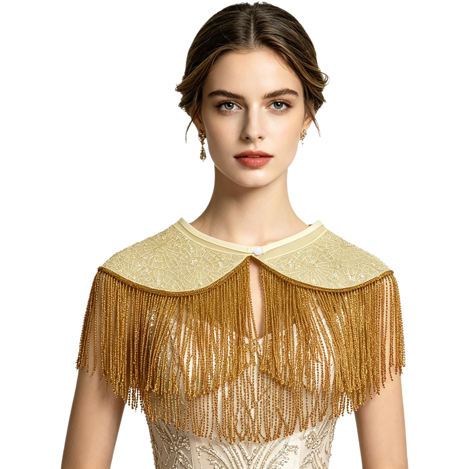 

Women Sequins Elegant Shawl Wraps Beaded Flapper Evening Shawls Short Cloak Cover Up Wraps Shrug for Formal Evening Dresses