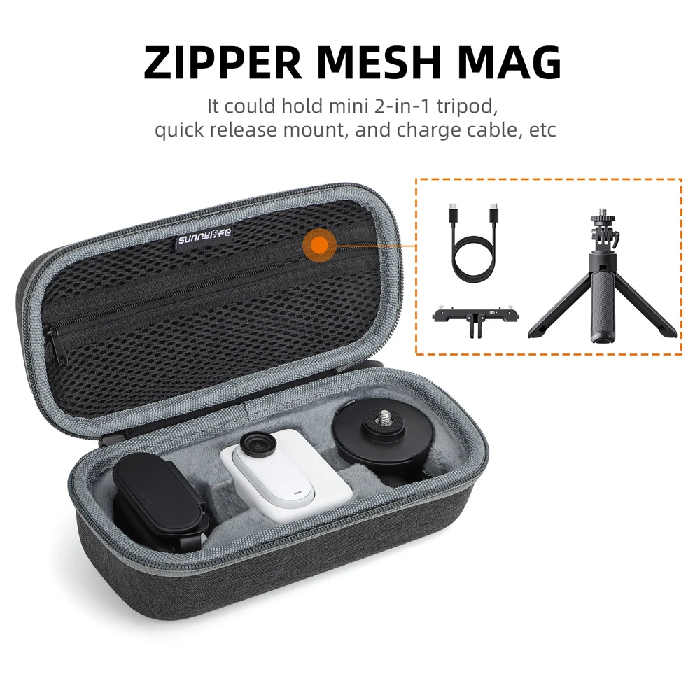 Sunnylife Mini sac de rangement pour Insta 360 GO 3 GO 3S étui de transport sac à main boîte de protection pour Insta360 GO 3 accessoires d'appareil photo