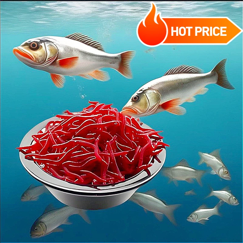 Sea fishing platform fishing road soft bait, soft worm worm false bait, red worm fishing bait