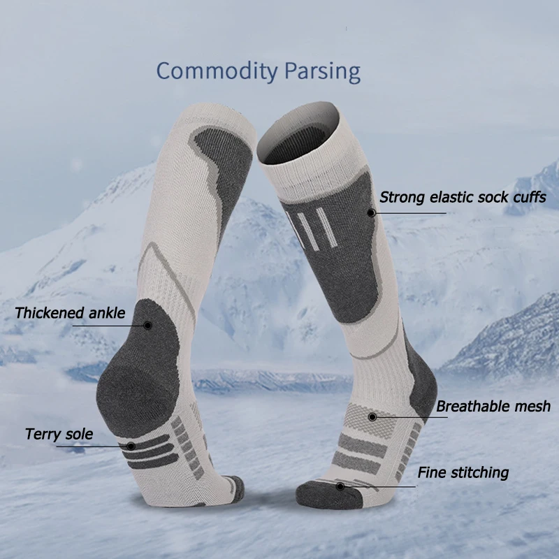 Merino Wool Thermal Socks 1 Pair Men Women Winter Long Warm Compression Socks for Ski Hiking Snowboarding Climbing Sports Socks