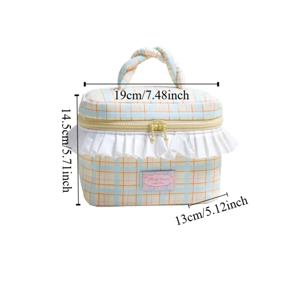 Sac à cosmétiques Portable couleur Dopamine, étui carré Kawaii pour cosmétiques, étui de rangement, trousse de toilette à fermeture éclair pour dames