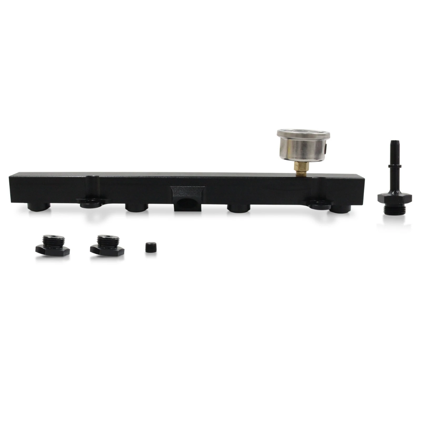 Fuel Rail with Gauge and Fittings Tucked Fuel Rail with Fittings Clean Complete Replacement for Tuners, Engine Bay