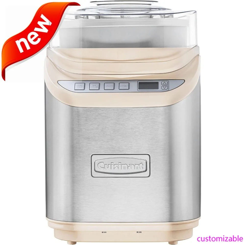 

NEW-ICE-70CRM 2-Quart Cool Creations Ice Cream, Frozen Yogurt, Gelato And Sorbet Maker, LCD Screen With Countdown Timer, Makes F