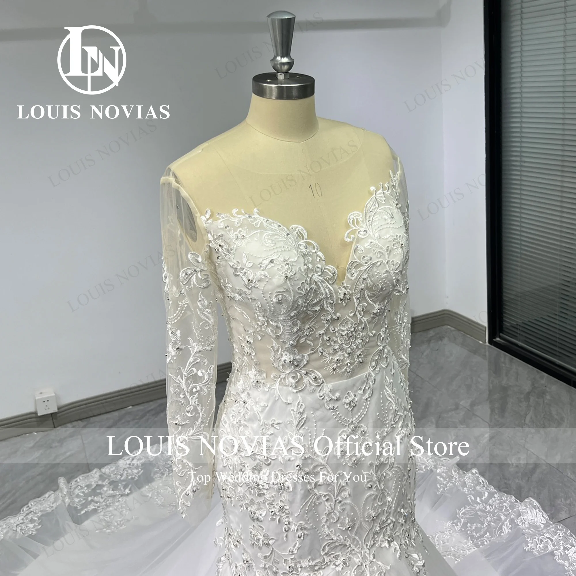 

Mermaid Wedding Dresses For Women Sweetheart Crystal Backless Lace Up Wedding Gown Real photos Vestidos De Novia