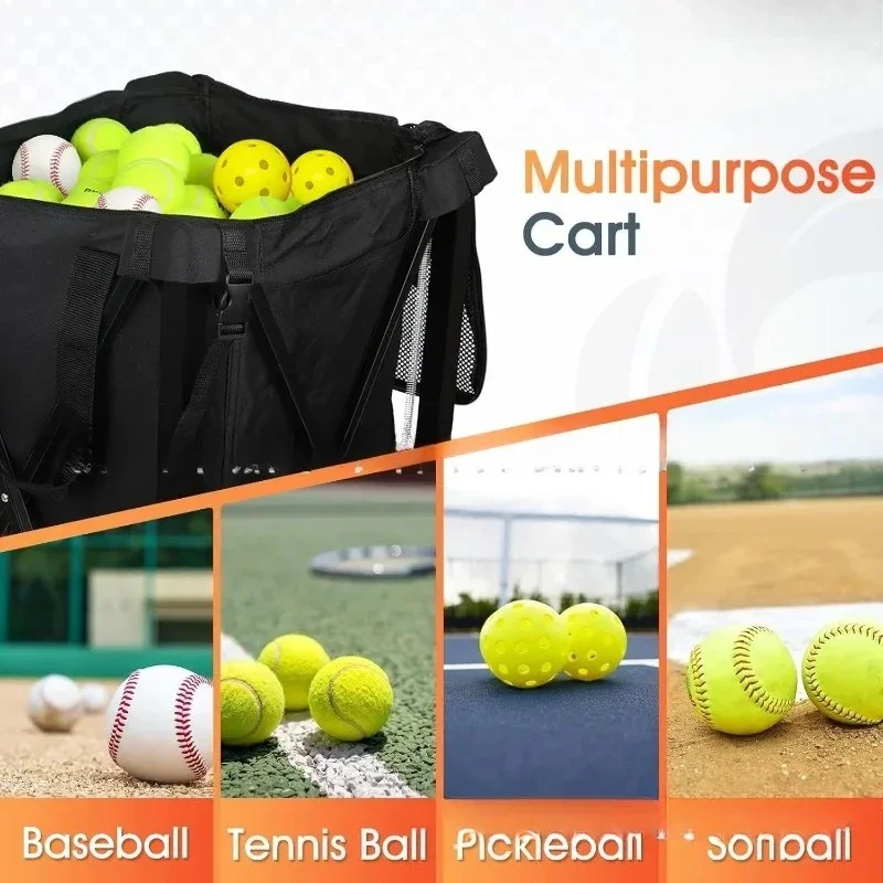 Iron  tennis coach pick-up cart, foldable cart pick-up cart