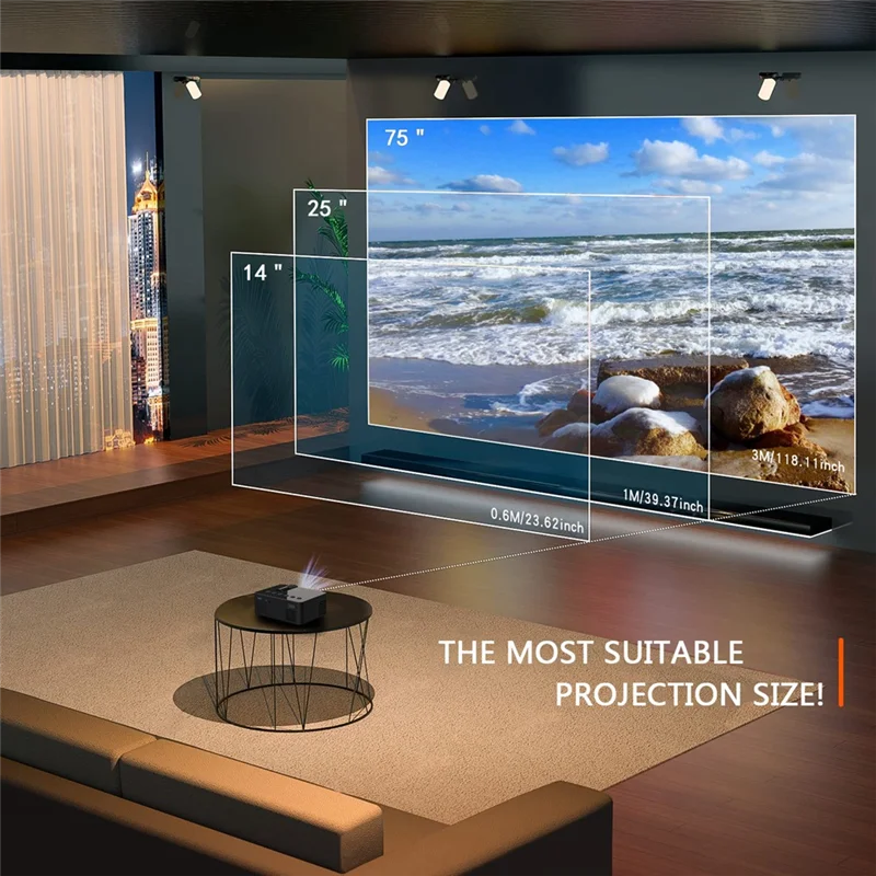 كفاءة YT100 جهاز عرض منزلي صغير العارض المحمولة مسرح منزلي صغير هاتف محمول لاسلكي متعدد الوظائف العارض دائم Ea