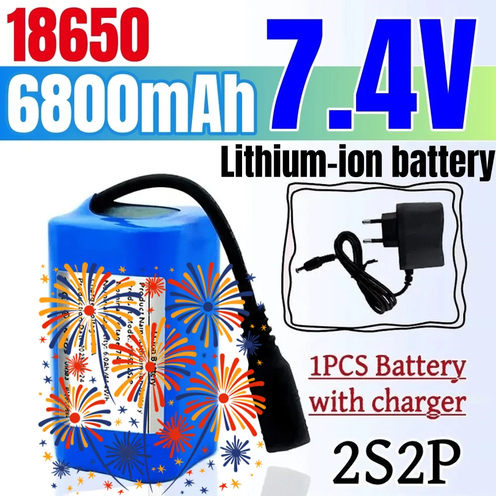 

7.4V 2S2P Fishing Bait Boat Nev 6800mAh Battery for T188 T888 2011-5 V007 C18 H18 So on Remote Control RC Boat Parts18650