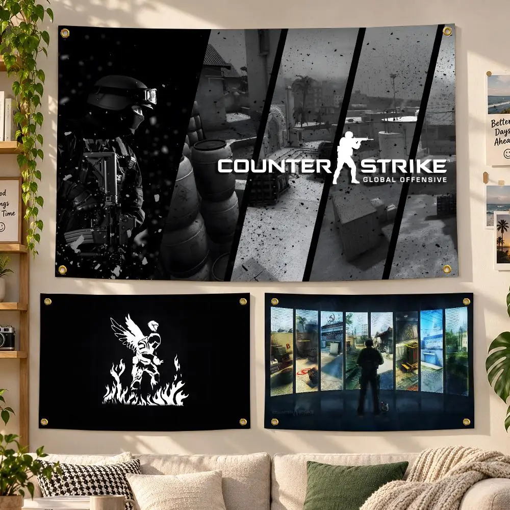Game Counter-Strike FPS Flags Personalized Banner Flag Room Dorm Camping Picnic Garage Bar Outdoor Wall Decor