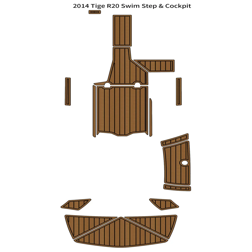 2014 Tige R20 Swim Step Cockpit Boat EVA Faux Foam Teak Deck Floor Pad