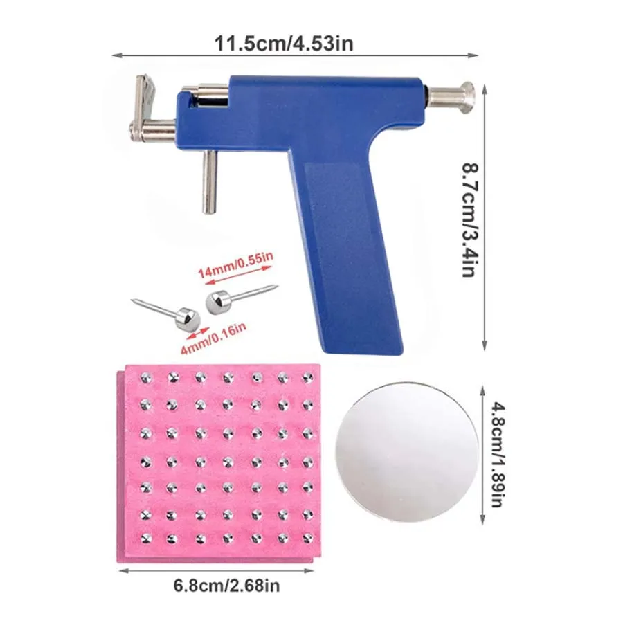Professional Ear Piercing Gun Kit with 98pcs Stainless Steel Ear Studs-Safety Gun Piercing image 3
