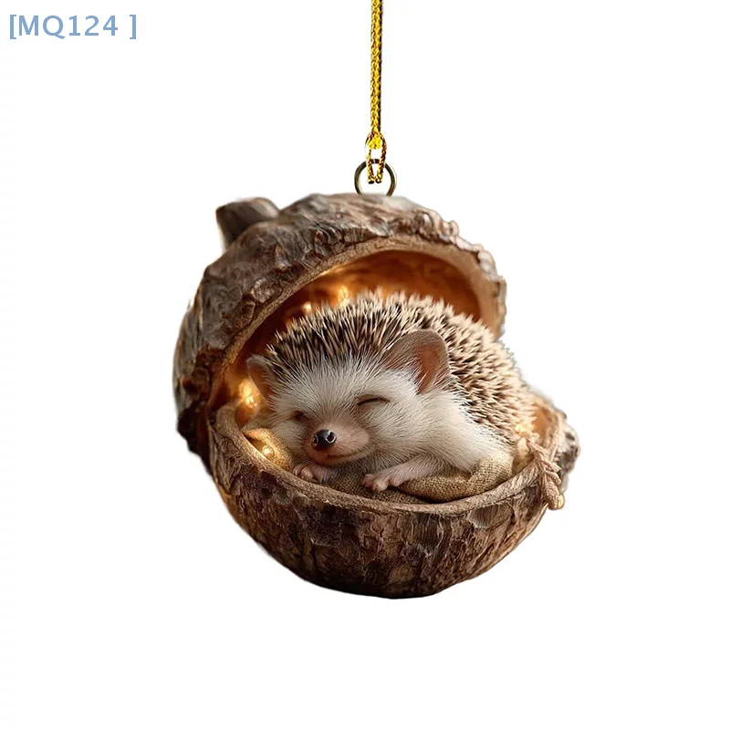 【MQ124】حلي على شكل حيوانات الغابة، زينة عيد الميلاد المسطحة المريحة ثنائية الأبعاد، 2026 زينة حيوانات مخروطية الصنوبر الجديدة