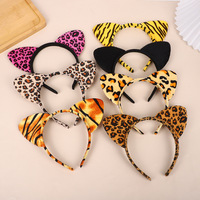 1pc Cat Ear Headband Leopard Print Animal Ears Hair Hoops Halloween Girls Women Party Festival Hair Clip Fashion Hairpin