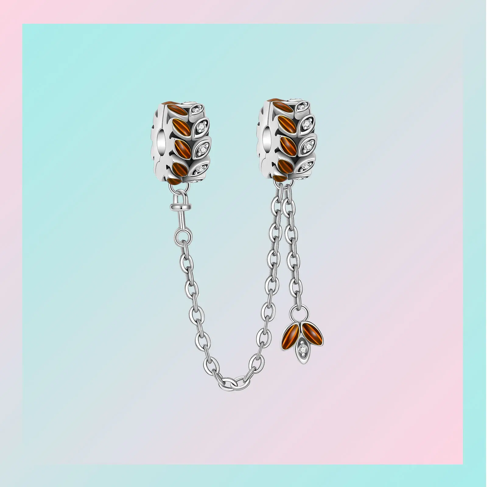 925 فضة الخرزة الزخرفية سلامة سلسلة الأذن من القمح Charm صالح الأصلي باندورا Charms أساور النساء DIY بها بنفسك مجوهرات هدية