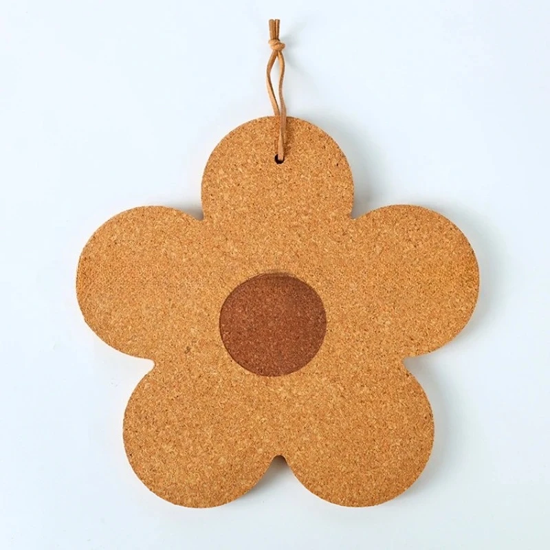 Flower Hanging Cute Coasters for Drinks Absorbent&Reusable Coaster Set Cork Flower Shape Coasters for Coffee Tea Cup Mat 코스터
