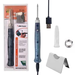 5V 납땜 인두 휴대용 미니 USB 가정용 전자 수리 납땜 용접 도구 학생 전기 납땜 펜 조합