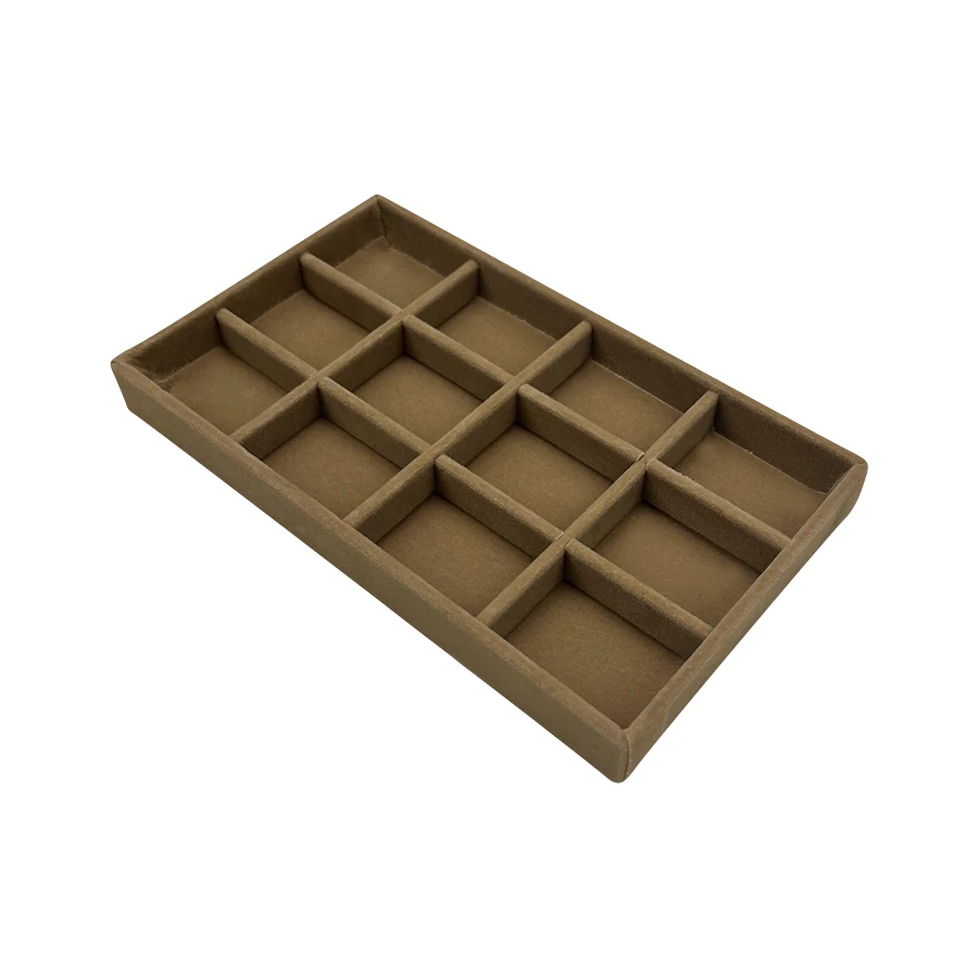 Flocking Jewelry Box, Brown Color, Elegant Storage