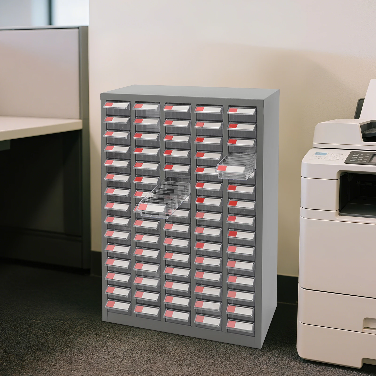 

Parts Cabinet, 75 Drawers Tool Cabinet, Bolt and Nut Tool Storage Box for Garage Office Warehouse