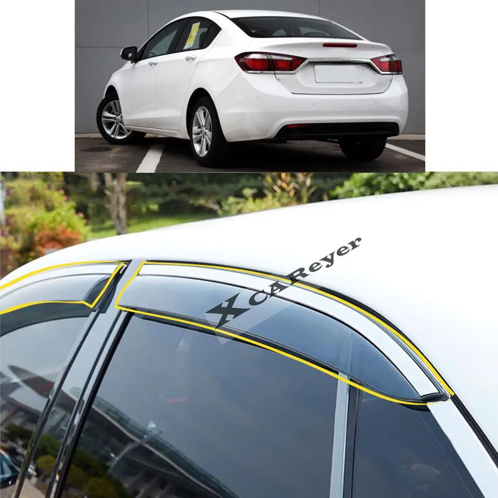 

For CHEVROLET Cruze Sedan 2015 2016 Car Body Styling Sticker Plastic Window Glass Wind Visor Rain/Sun Guard Vent Parts