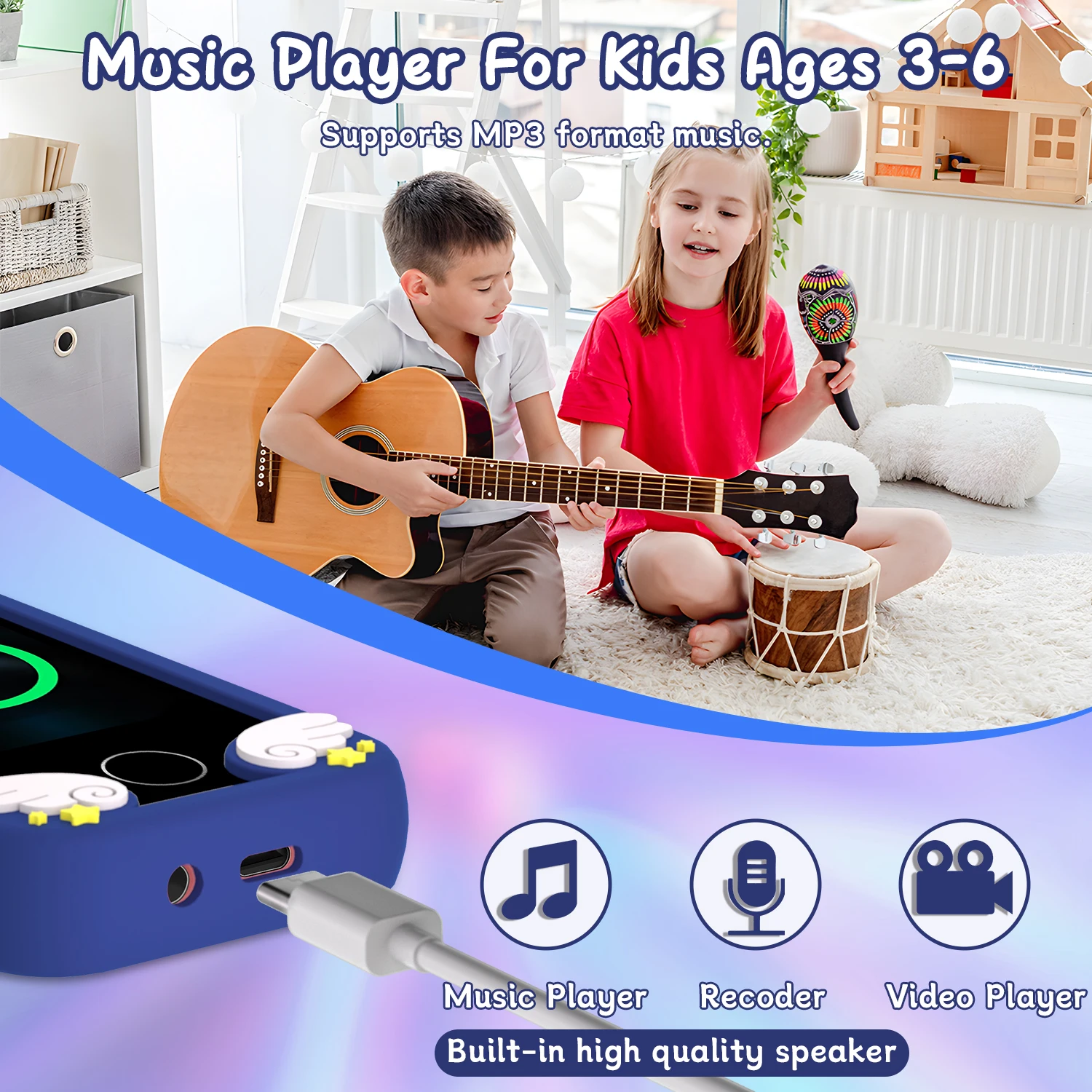 Crianças smat telefone brinquedos educativos brinquedo musical unicórnio bebê móvel selfie câmera mp3 player brinquedos para presentes de aniversário de natal