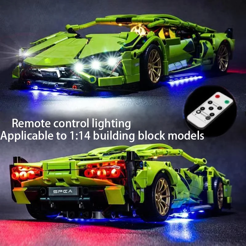 Technical RC Led Light Kit For 1:14  Race Car City Vehicle Bricks DIY Lamp Toys Set （Not Included Building Blocks）