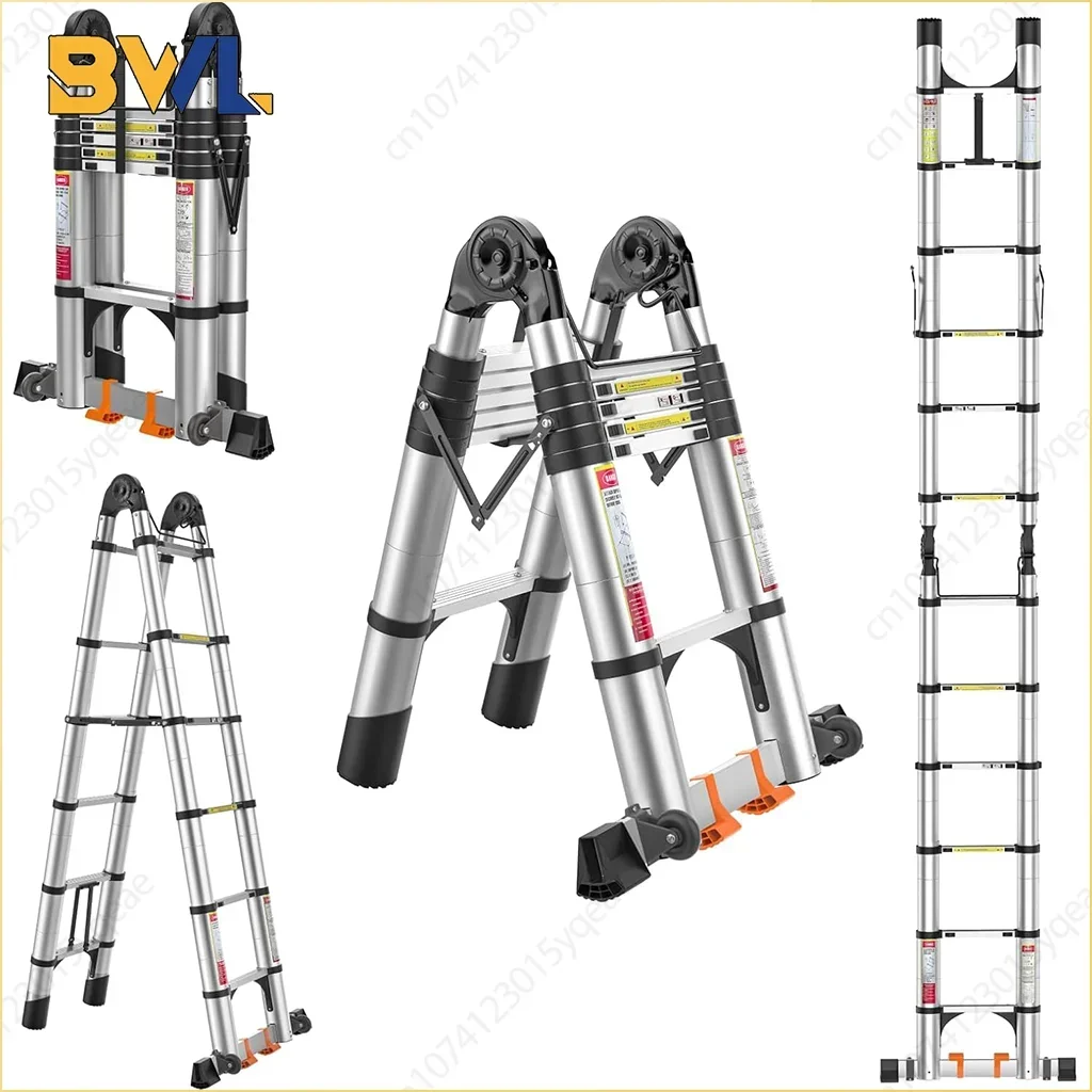 Stainless Steel Telescopic Ladder Multi Home Use Herringbone Ladder Portable Folding Ladder Bamboo Ladder Lifting Step Ladder