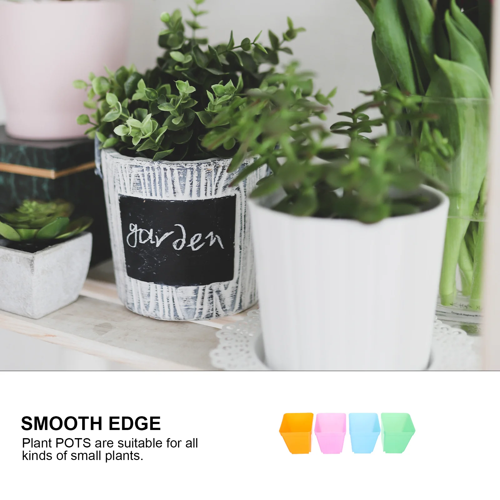 

40pcs Colorful Flower Pots Plastic Plant Containers Thickened Bottom Drainage Holes For Seedlings Nursery Garden Tools Small