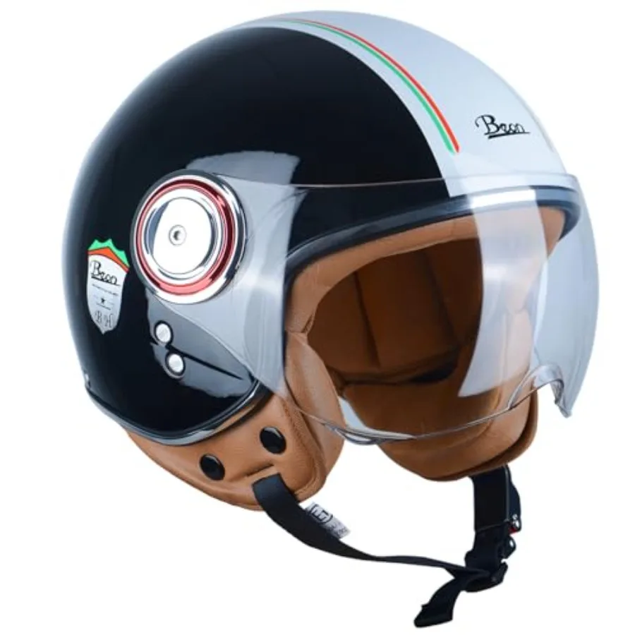 

Open Face Motorcycle Helmet for Adults, DOT Approved - Moped Half Vespa Retro Helmet with Anti-Scratch Visor, Matte Black, Ligh