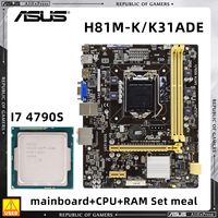 ASUS H81 Motherboard kit with H81M-K/K31ADE+ I7 4790S CPU LGA 1150 Intel H81 2xDDR3 1600MHz Core i7/i5/i3/Pentium/Celeron